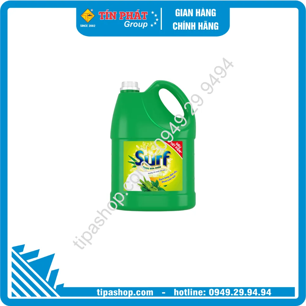 SURF Nước Rửa Chén Hương Trà Xanh & Lá Dứa 1.4kg
