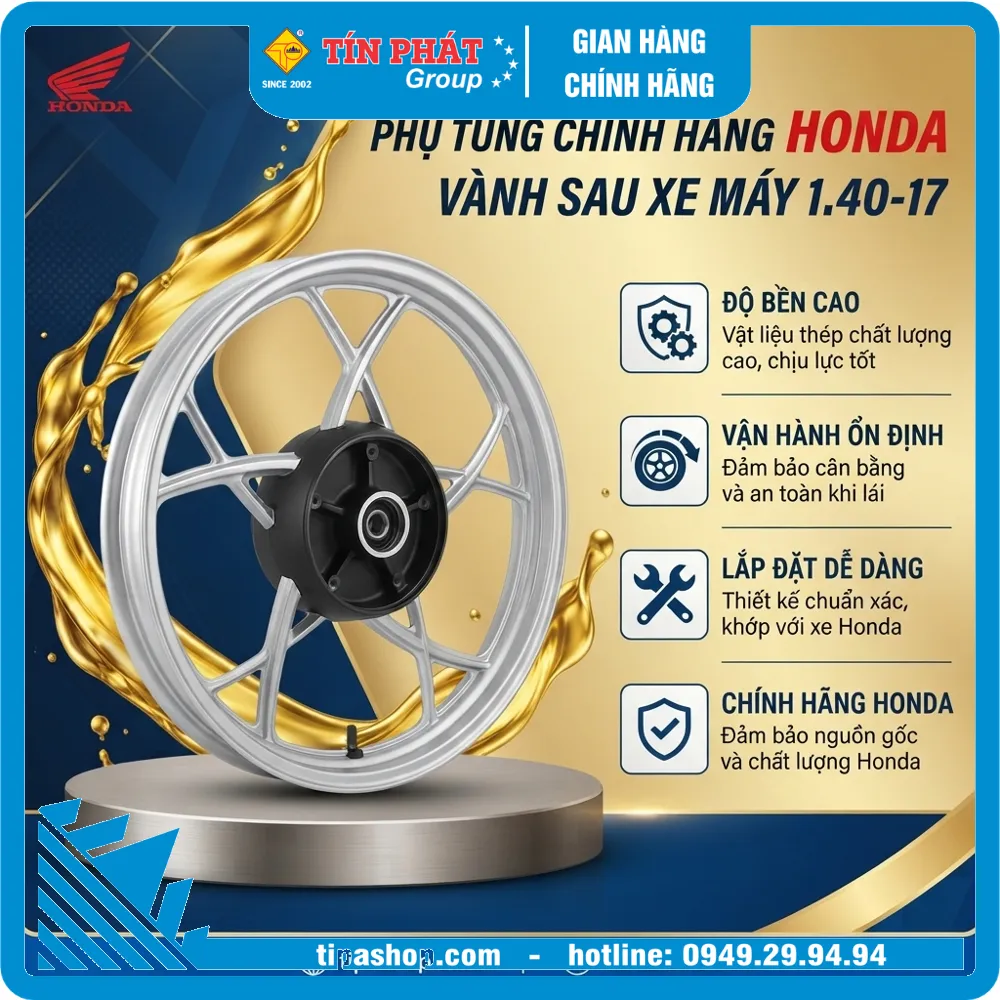 Vành sau 1.40-17 (250) (GBG-B20) Honda hãng