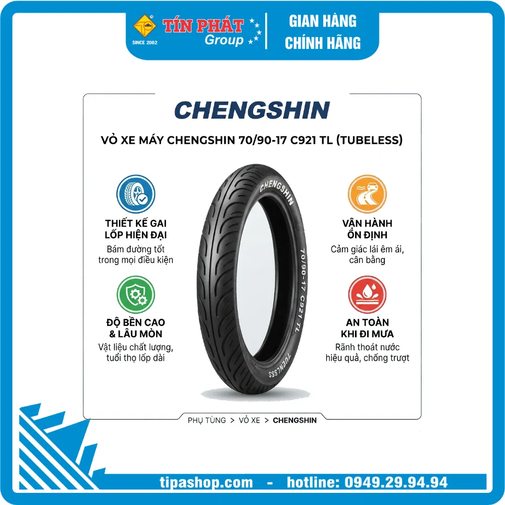 Vỏ ChengShin 70/90-17 C921 TL
