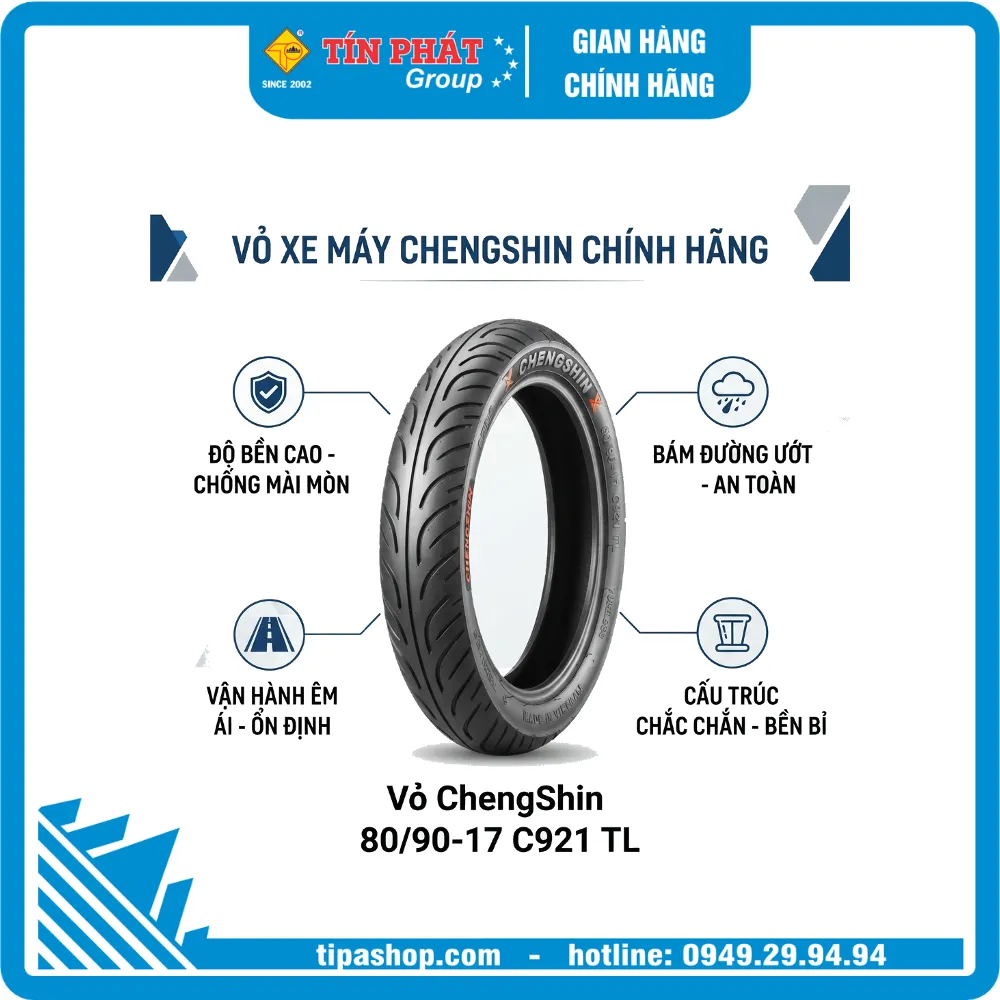 Vỏ ChengShin 80/90-17 C921 TL