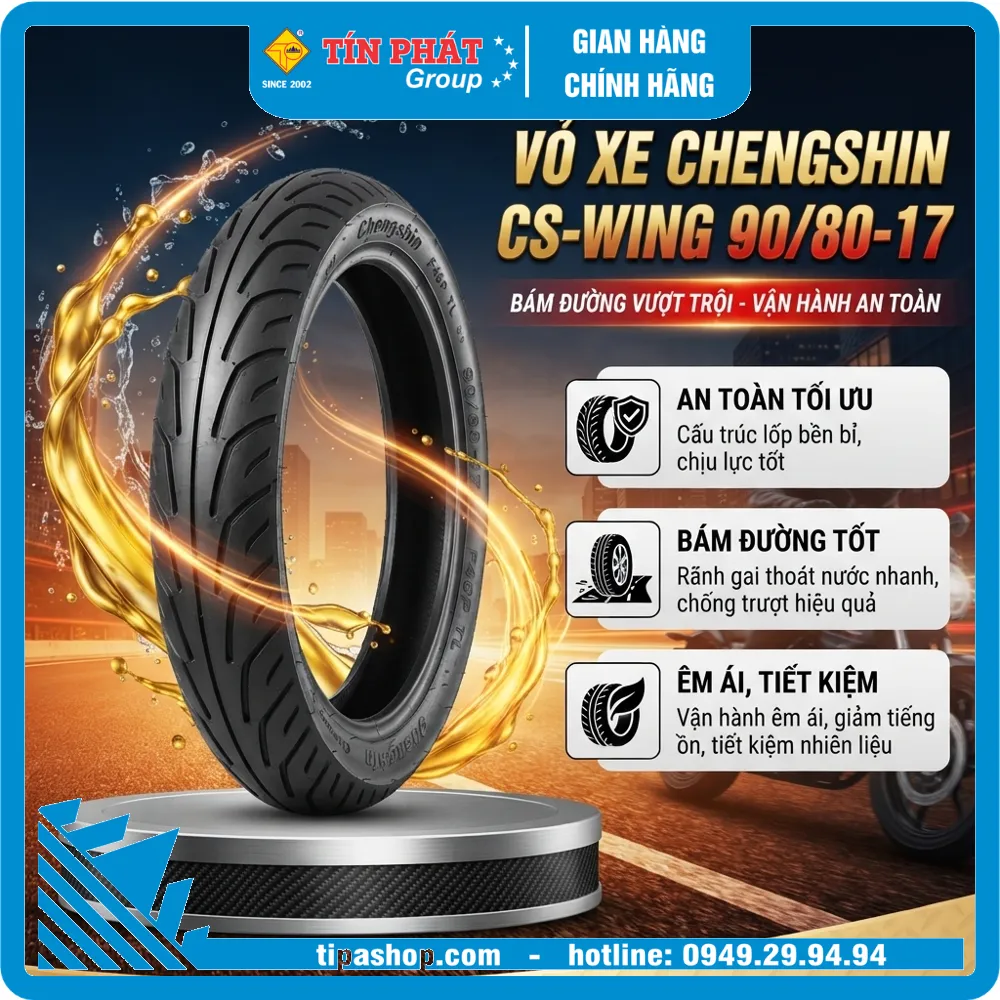 Vỏ Chengshin 90/80-17 CS-Wing F46P TL