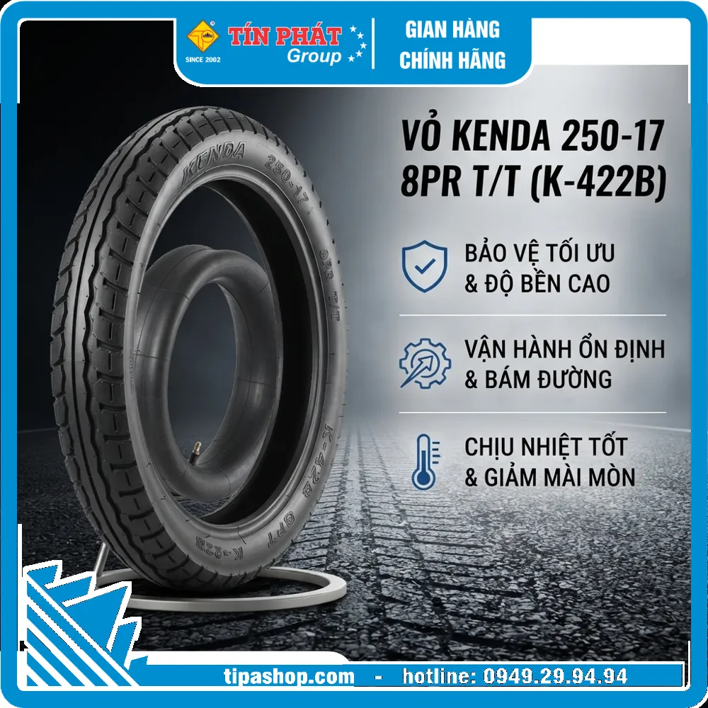 Vỏ KENDA 250-17 8PR T/T (K-422B)