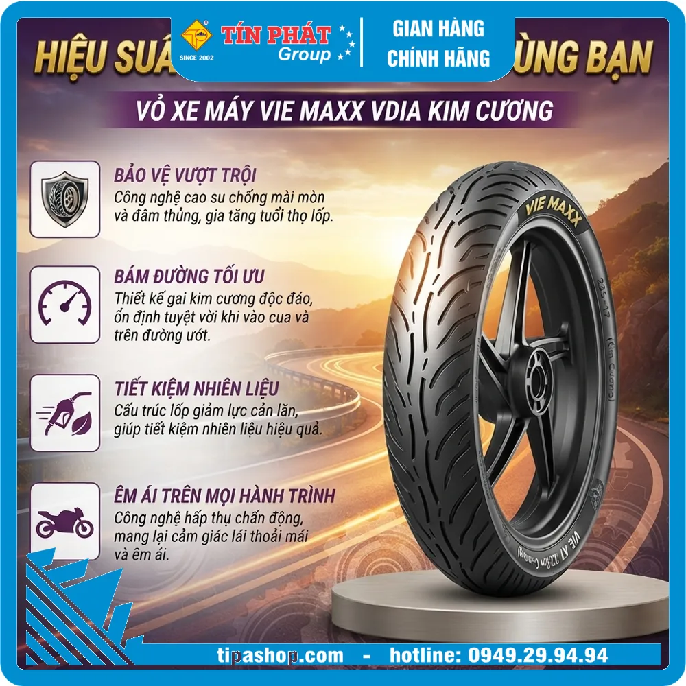 Vỏ VIE MAXX VDIA 225 - 17 (Kim Cương)