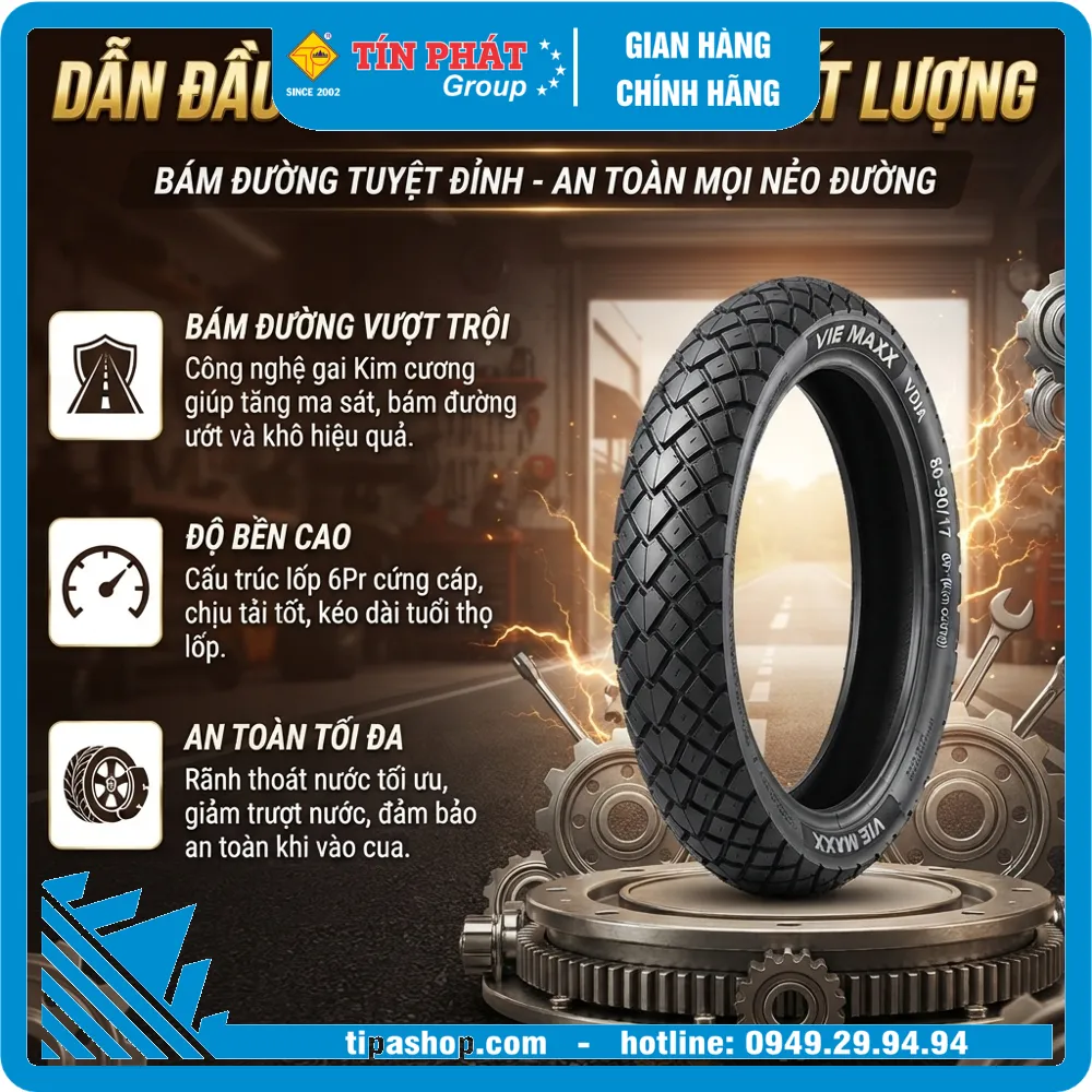 Vỏ VIE MAXX VDIA 80-90/17 6Pr (Kim cương)