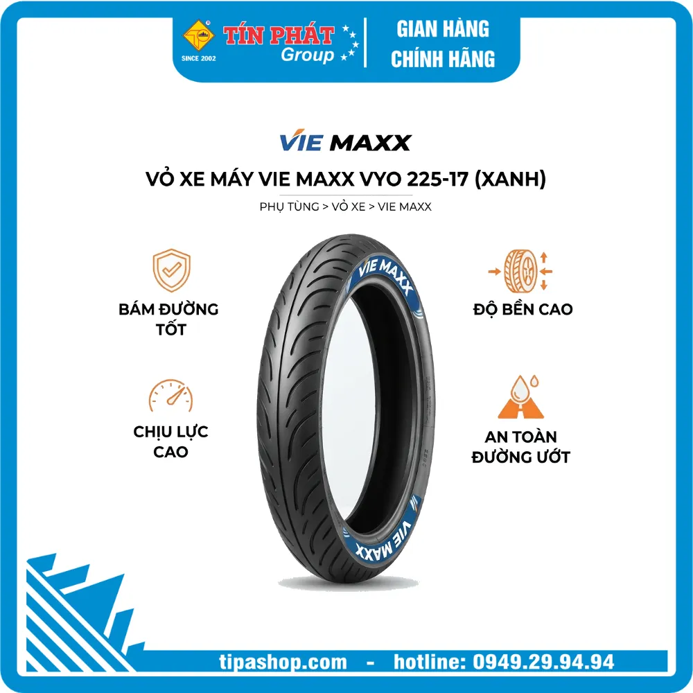 Vỏ xe máy VIE MAXX VYO 225-17 (Xanh)