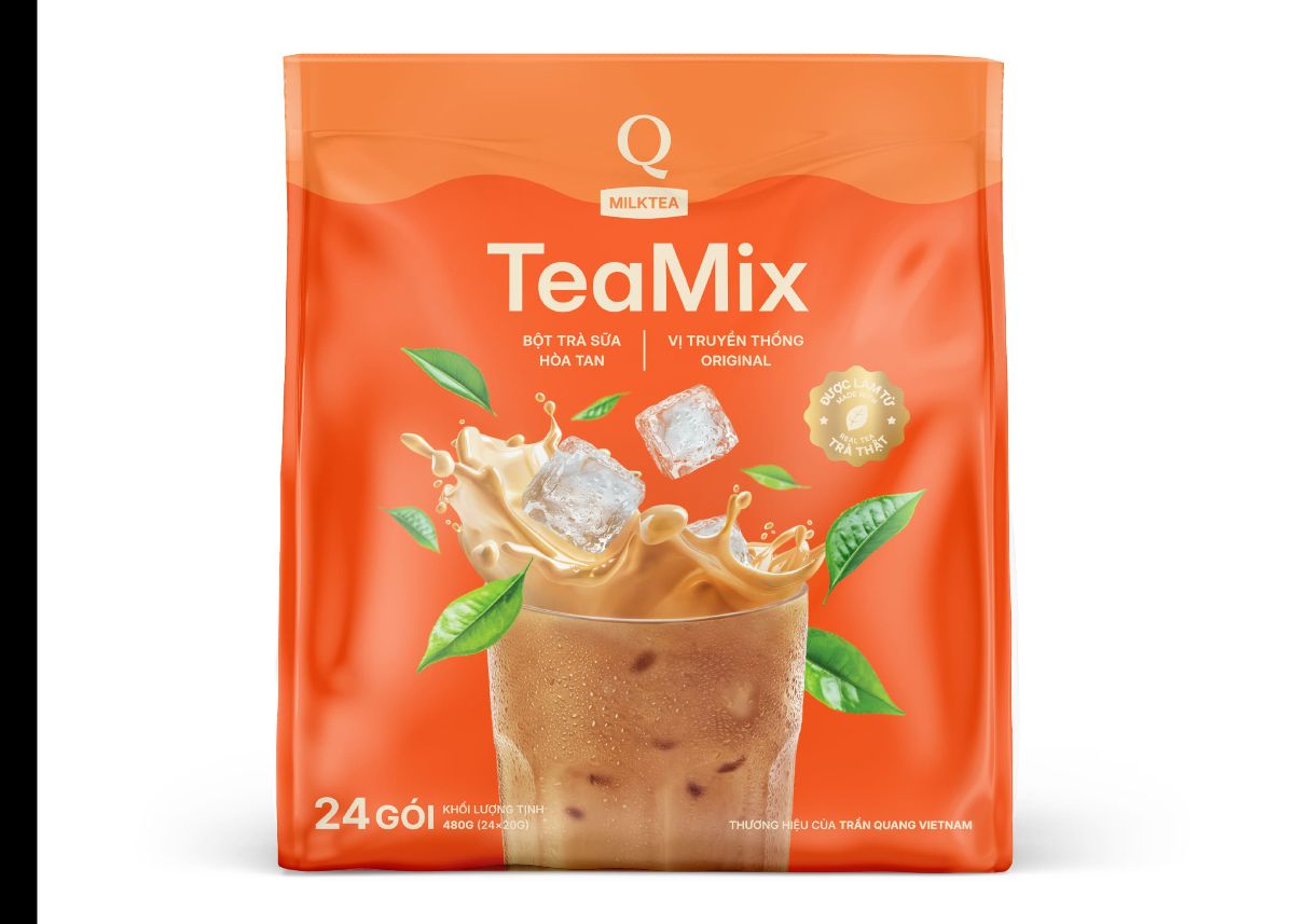 Trà sữa hòa tan tea mix trần quang NUAN uống liền bịch (24 gói x 20g)